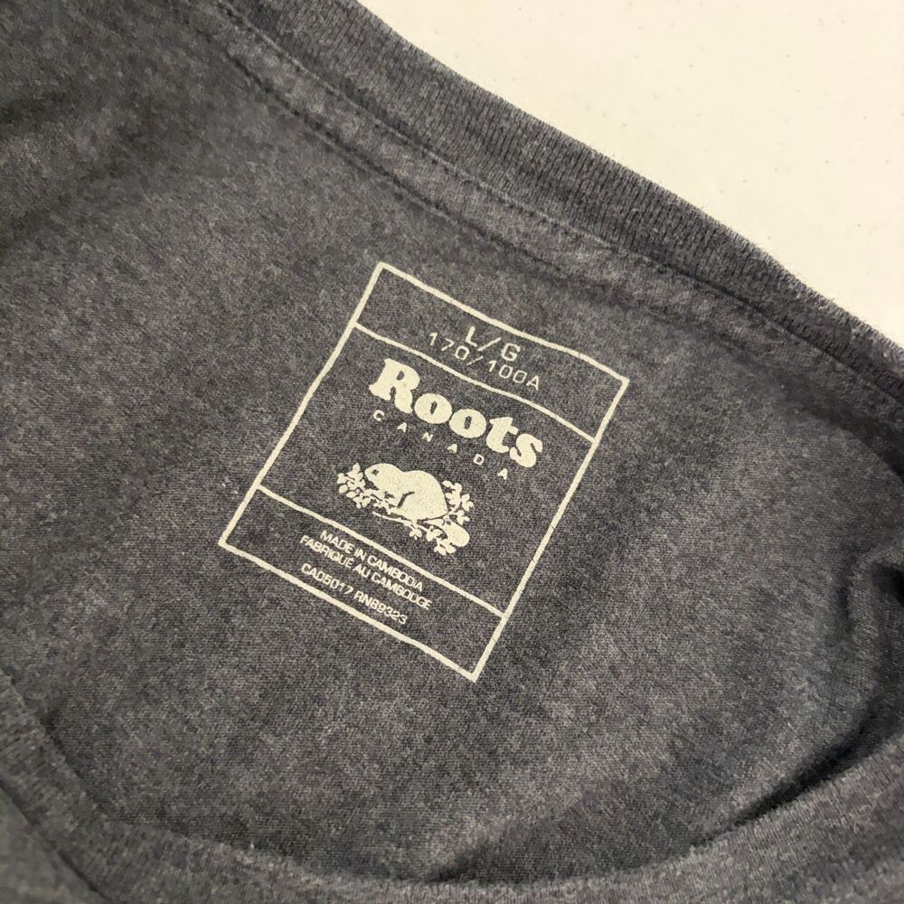 Roots T-Shirt Women's Large Gray Short Sleeve Canada True North Crew - Picture 6 of 7